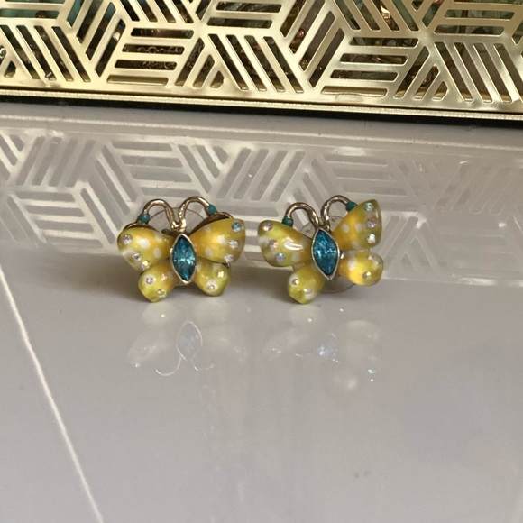 Betsy Johnson butterfly earrings - Picture 1 of 2